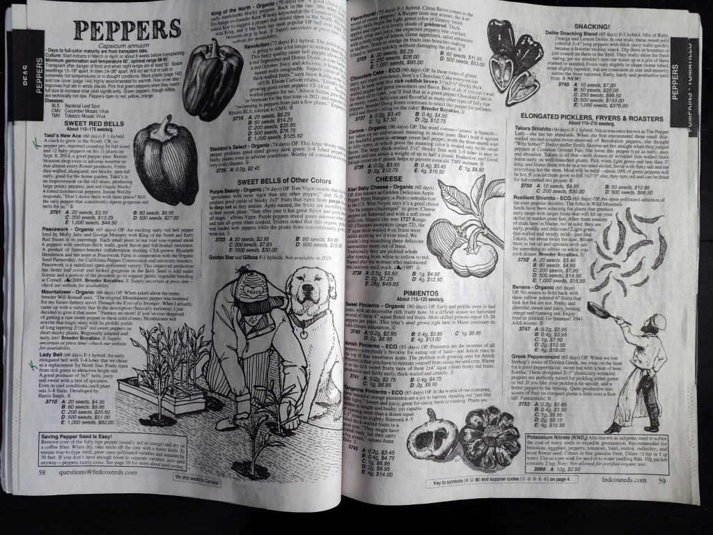 Fedco seeds, seed catalog